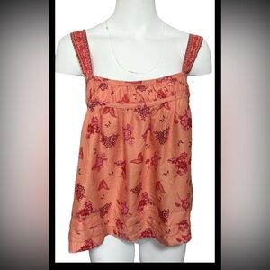By Anthropologie Clementine Floral Tiered Babydoll Boho Lounge Tank Top Size M